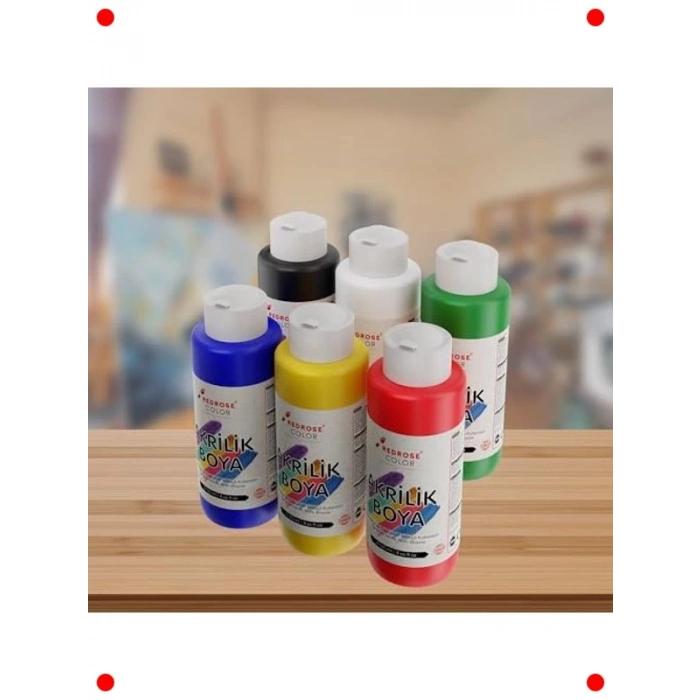 6lı Ana Renkler Akrilik Boya Seti 6x120 ml