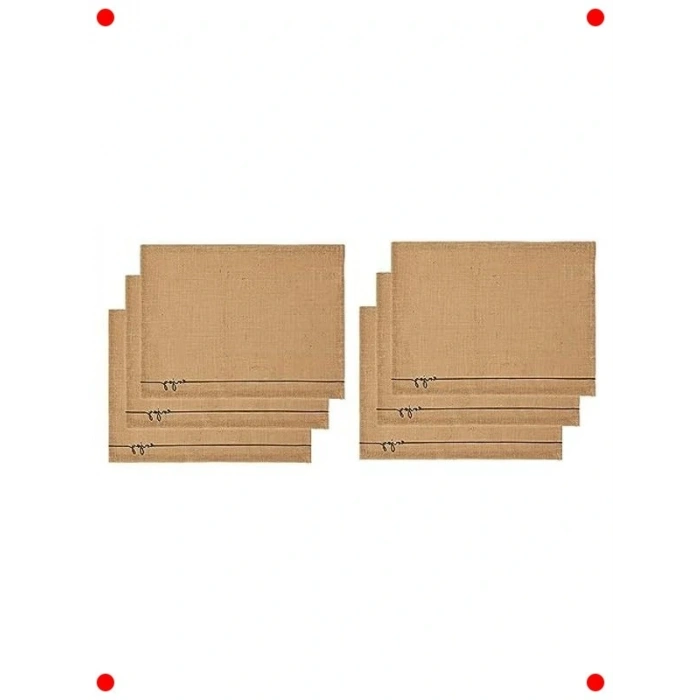 6lı Jüt Amerikan Servis Seti - 45x35 cm