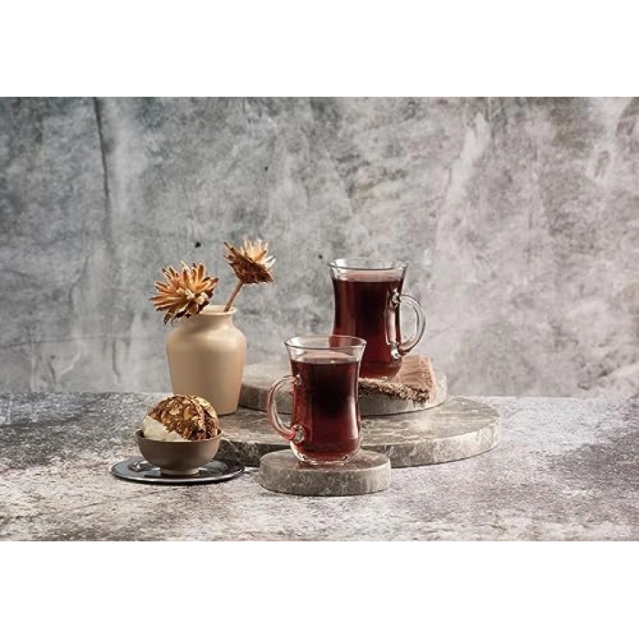 6lı Kulplu Çay Bardağı Seti ile Keyifli İkramlar Sunun