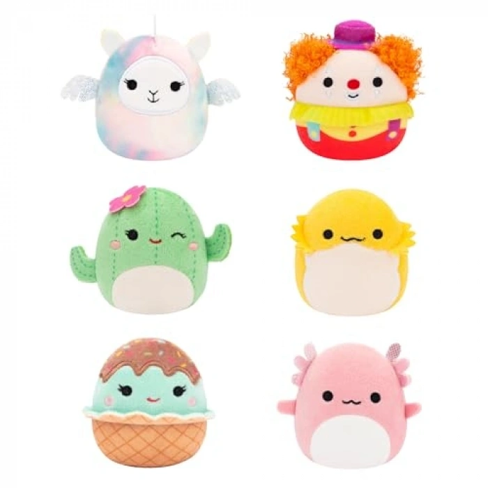 6lı Paket Yumuşak Peluş Figürler, 6,5 cm Boyutunda