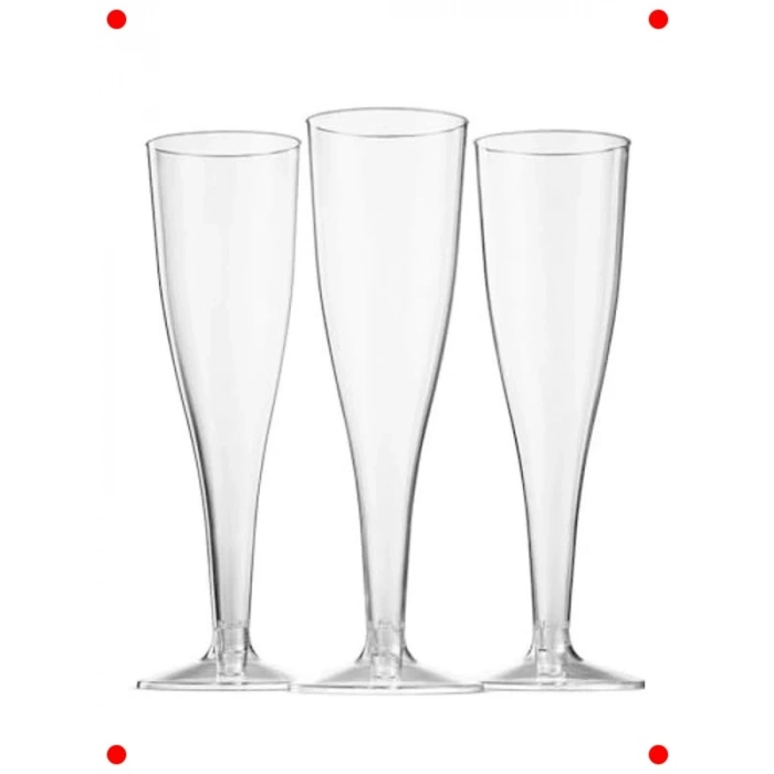 6lı Plastik Şampanya Kadeh Seti