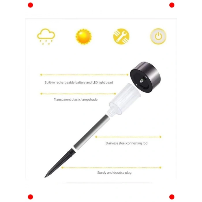 6lı Solar LED Dış Mekan Bahçe Aydınlatma Seti