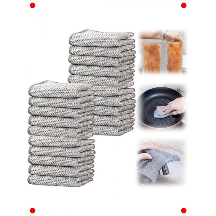 6lı Telli Çizdirmez Çok Amaçlı Ovalama Bezi Seti