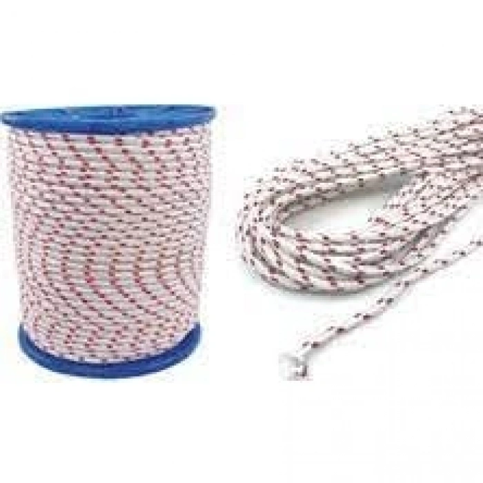 6 mm Polyester İpek Örme Halat, 10 METRE