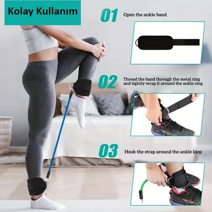 6 Parça Bacak Direnç Lastiği Seti, Pilates ve Egzersize Uygun