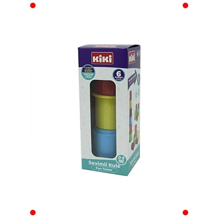 6 Parça Çok Renkli Sevimli Kule Oyuncak Seti