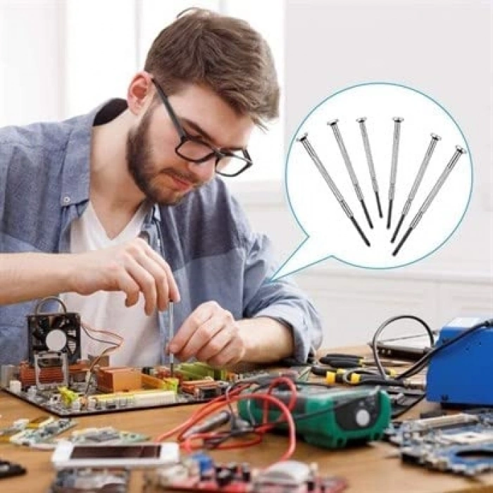6 Parça ni Saatçi ve Telefoncu Onarım Tornavida Seti
