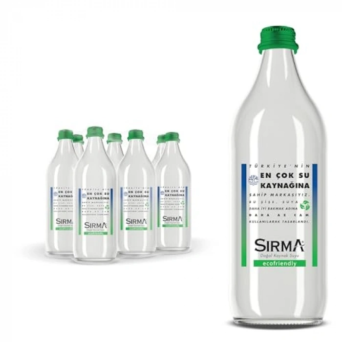 6 x 750 ml Kapasiteye Sahip Cam Su Şişesi