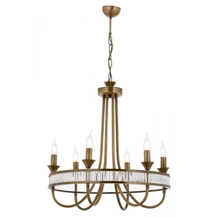 60 cm Metal Kristal Avize, Eskitme Kaplama Tasarım