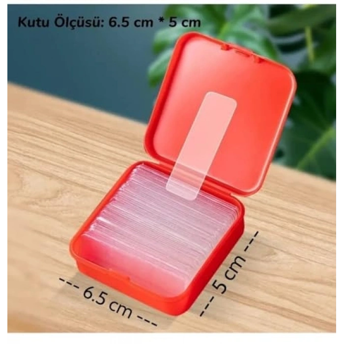 60 Parça Nano Teknolojili Çift Taraflı Şeffaf Bant Seti, Kolay Montaj İçin