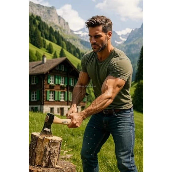 600 Gram Dökme Çelik Başlı Kamp Baltası - Odun Kesme İçin