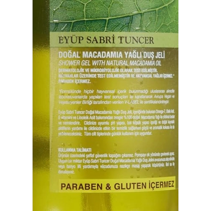 600 ml Doğal Macadamia Yağlı Duş Jeli