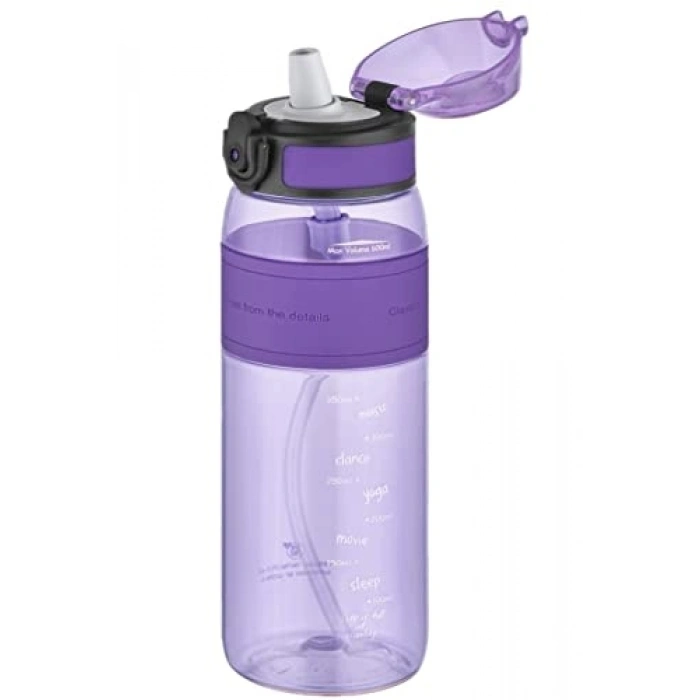 600 ml Kapasiteli Pipetli Silikon Su Matarası