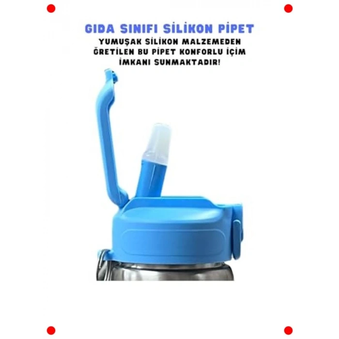 600 ml Pipetli Paslanmaz Çelik Termos Matara