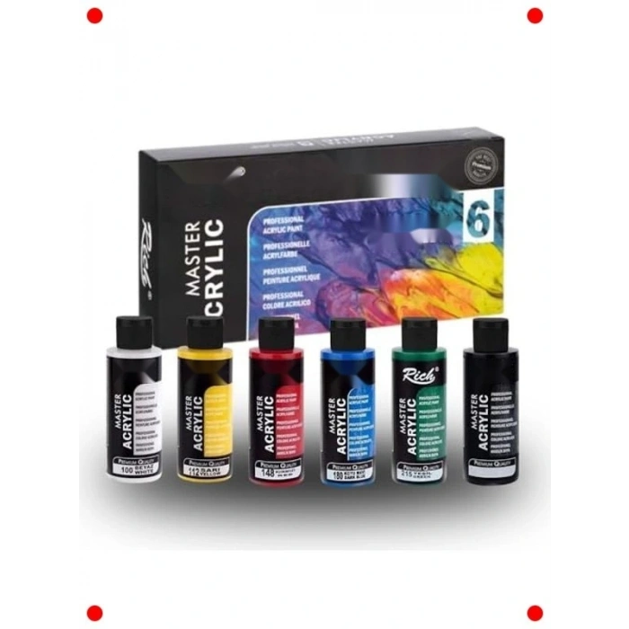 60cc Akrilik Boya Seti, 6 Canlı Renk