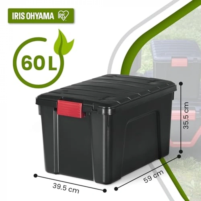 60L Kapasiteli 3lü Kapaklı Saklama Kutusu Seti, BPA İçermez