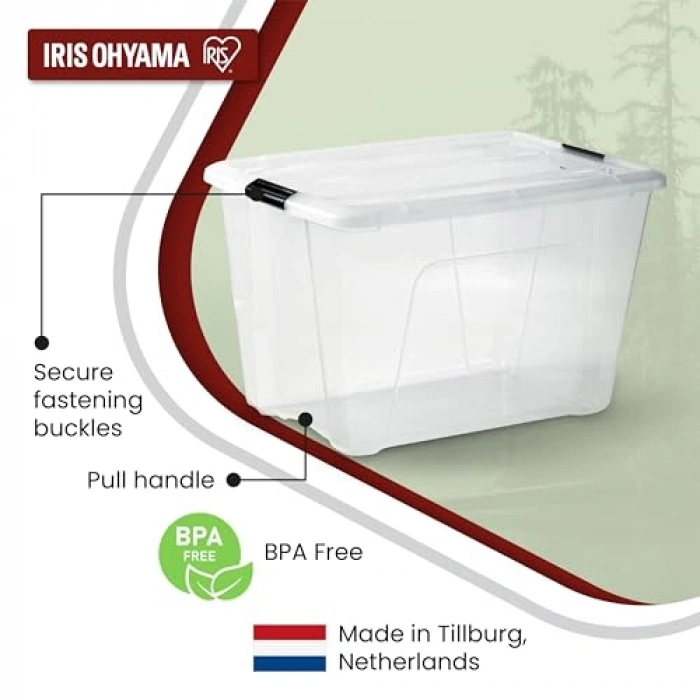 60L Kapasiteli 4lü Kapaklı Saklama Kutusu Seti