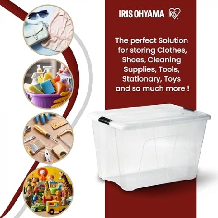 60L Kapasiteli 4lü Kapaklı Saklama Kutusu Seti