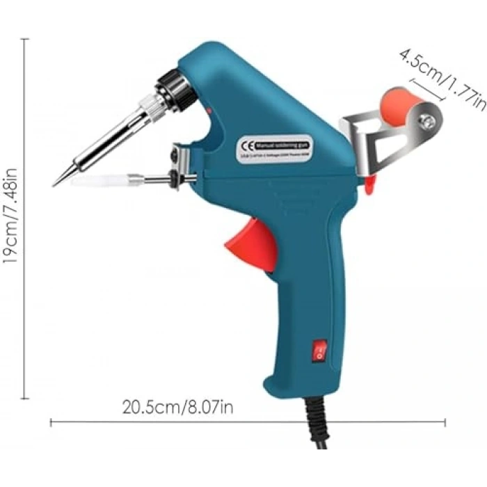 60W Tetikli Otomatik Havya Lehim Tabancası Seti, 5 Parça