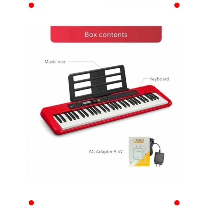 61 Tuşlu Dijital Org - Taşınabilir Kırmızı Model