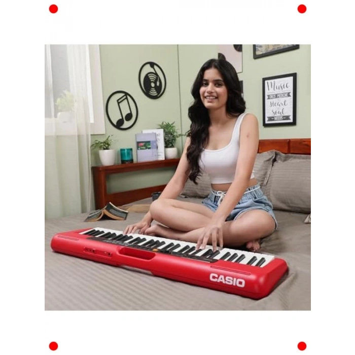 61 Tuşlu Dijital Org - Taşınabilir Kırmızı Model