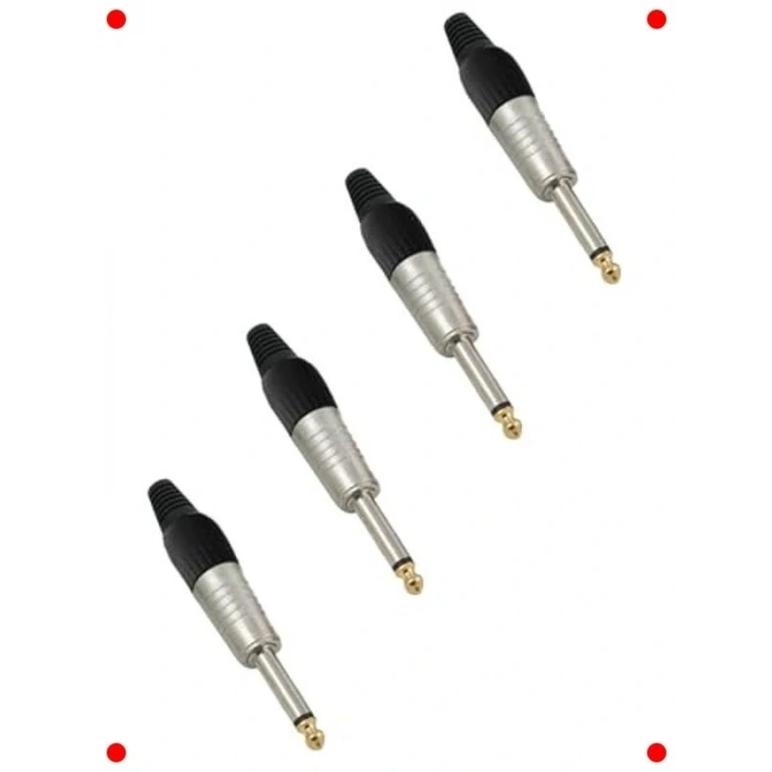 6.35mm Mono Gitar Jack Konnektör (4 Adet)
