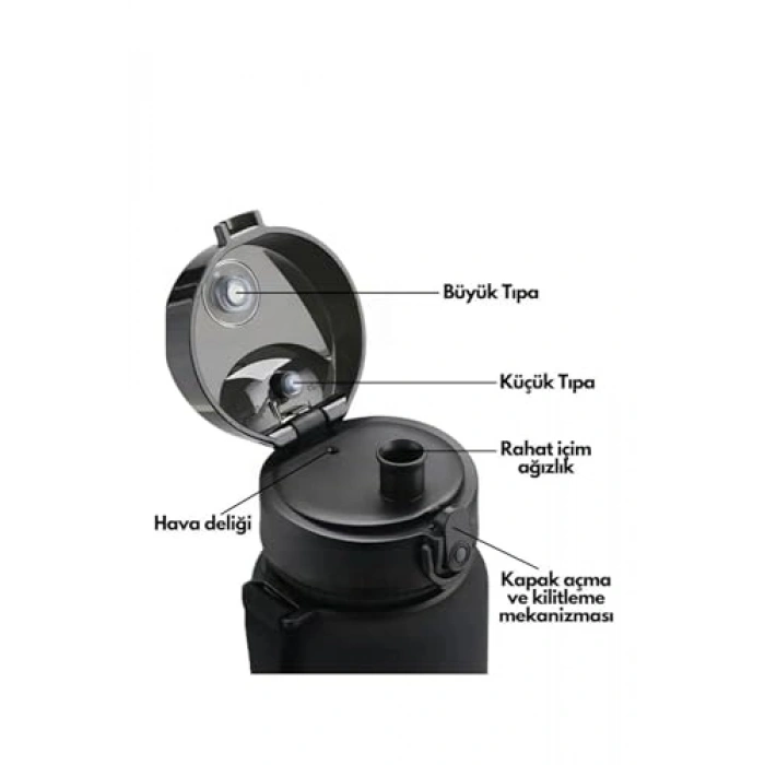 650 ml Kapasiteli Motivasyonel Su Matarası, Çift Renkli