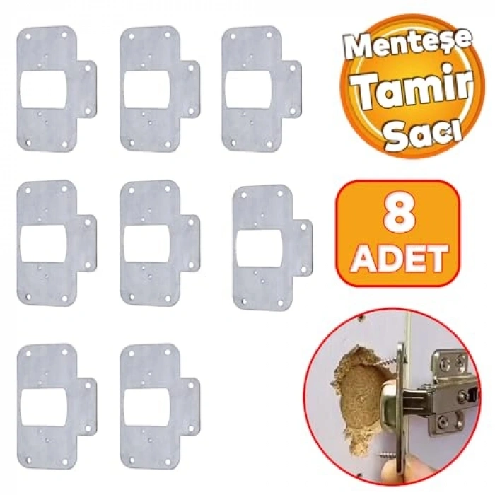 6,5x9 cm Boyutunda Dolap Kapak Onarım Kiti, Pratik Menteşe Seti