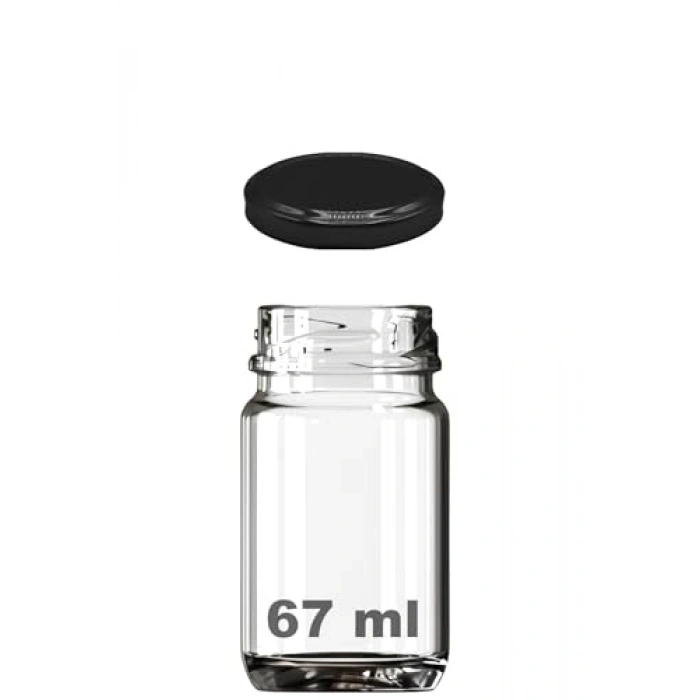 67 ml Şeffaf Kavanoz Seti, Metal Kapaklı, 6 Adet