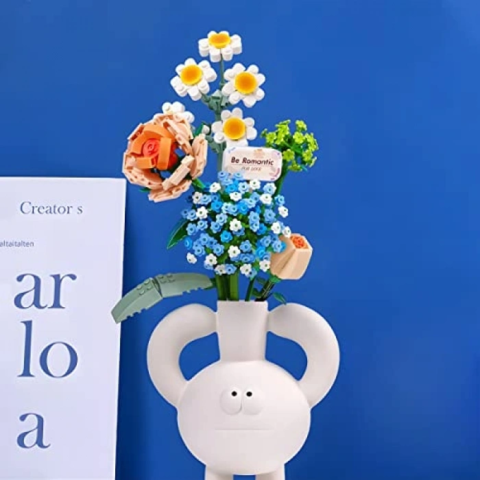 680 Parça Yapay Çiçek Buketi Yapı Seti, 8-12 Yaş Arası İçin