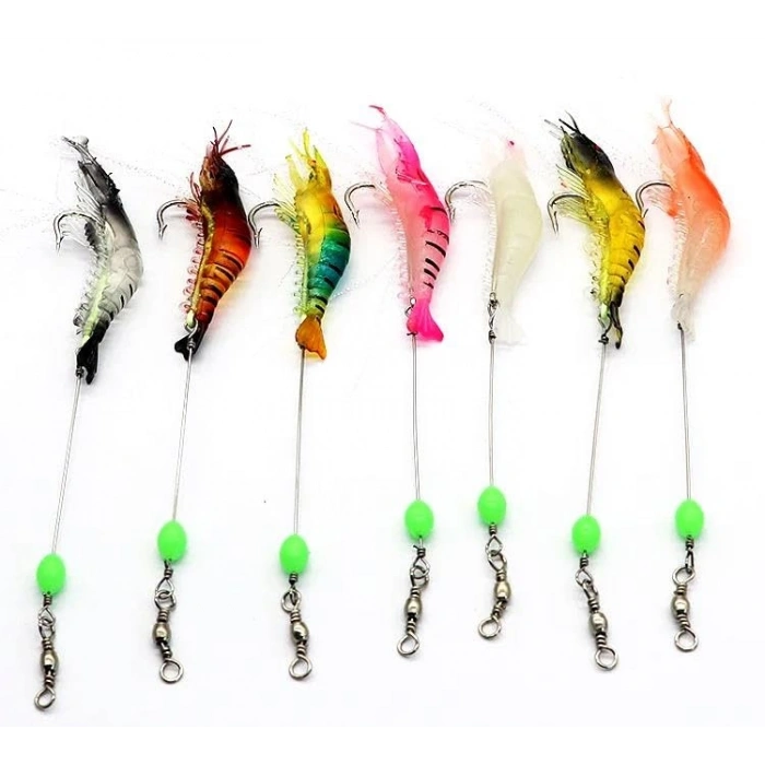 7 Adet Kancalı Fosforlu Silikon Yapay Olta Yem Seti, 8cm