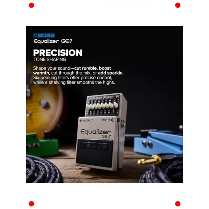 7 Bant Grafik Ekolayzır Pedalı - Gitar ve Bas İçin