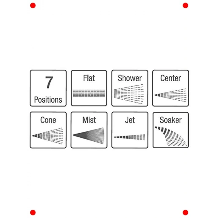 7 Fonksiyonlu Ayarlanabilir Sulama Tabancası