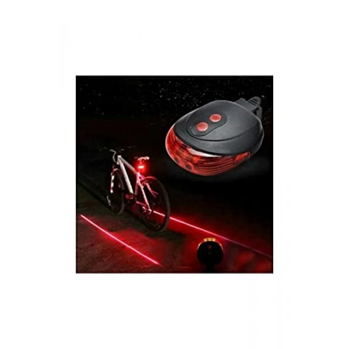 7 Fonksiyonlu Lazer Şeritli 5 LED Bisiklet Lambası