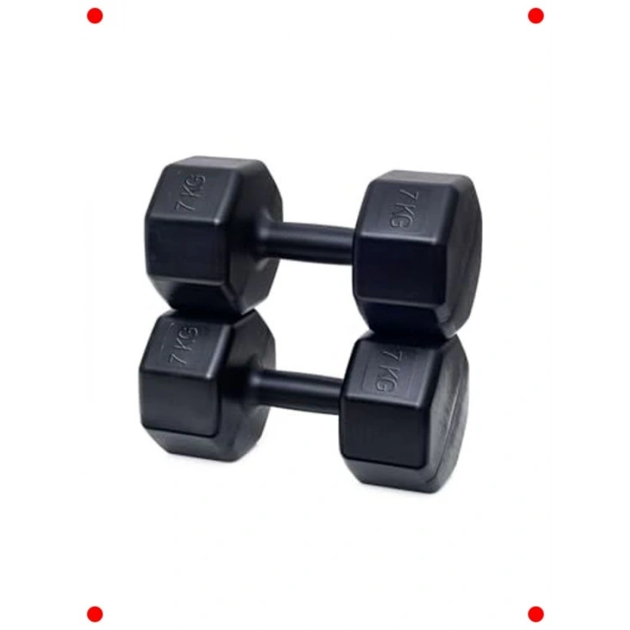 7 KG Dambıl Seti (2 Adet, Toplam 14 KG) - Siyah