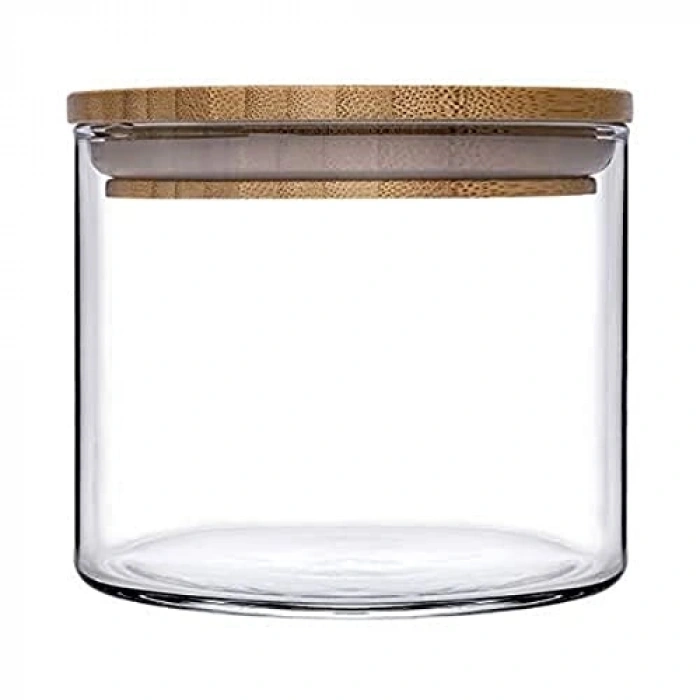 700 ml Kapasiteye Sahip Ahşap Kapaklı Kavanoz