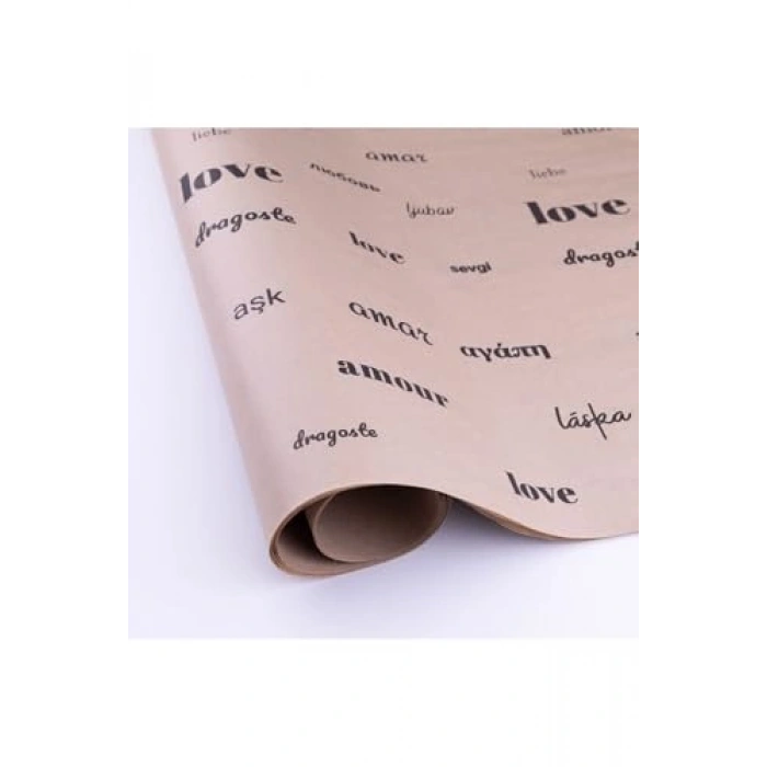 70x100 cm Boyutunda 5 Adet Love Temalı Paket Kağıdı