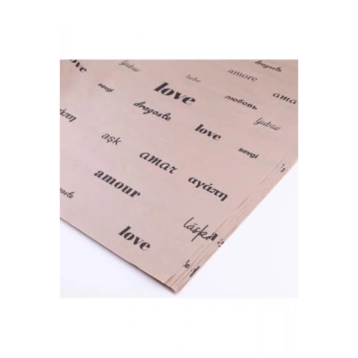 70x100 cm Boyutunda 5 Adet Love Temalı Paket Kağıdı