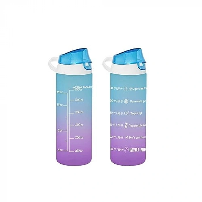 750 cc Mavi Motivasyon Su Matarası, Plastik Yapı