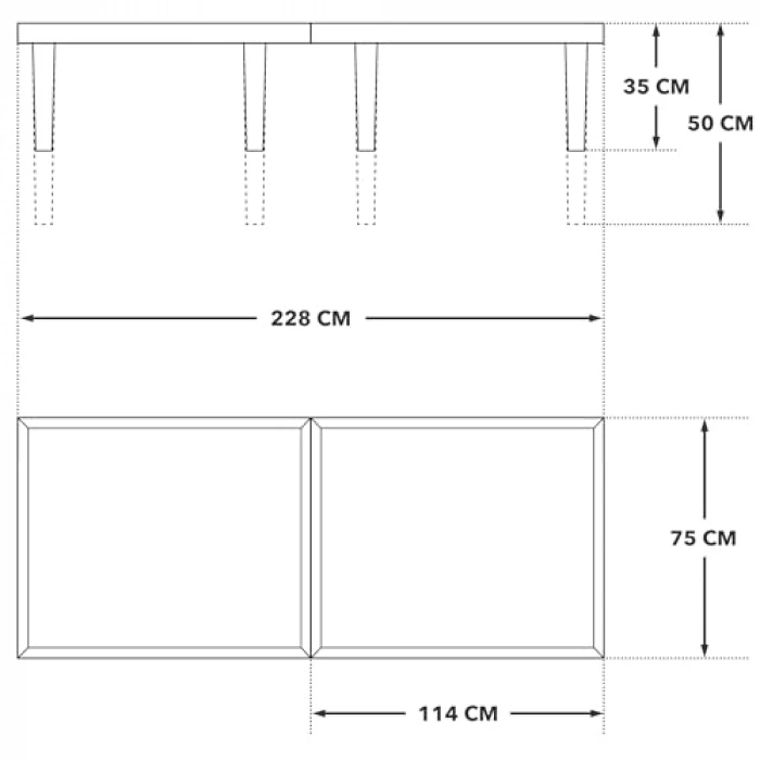 75x228 cm Katlanır Bahçe Piknik Matı - Ceviz Renk