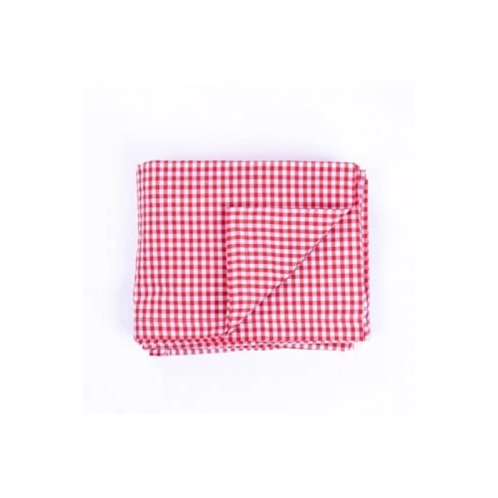 75x75 cm Kırmızı Pötikare Masa Örtüsü ile Sofra Hazırlığı