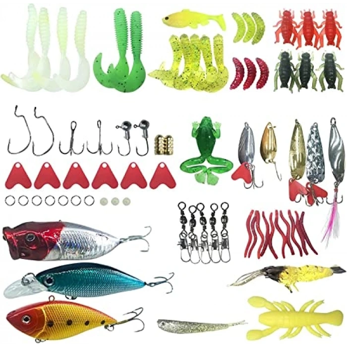 78 Parça Olta Yem ve Aksesuar Seti, Tatlı ve Tuzlu Su Uyumlu