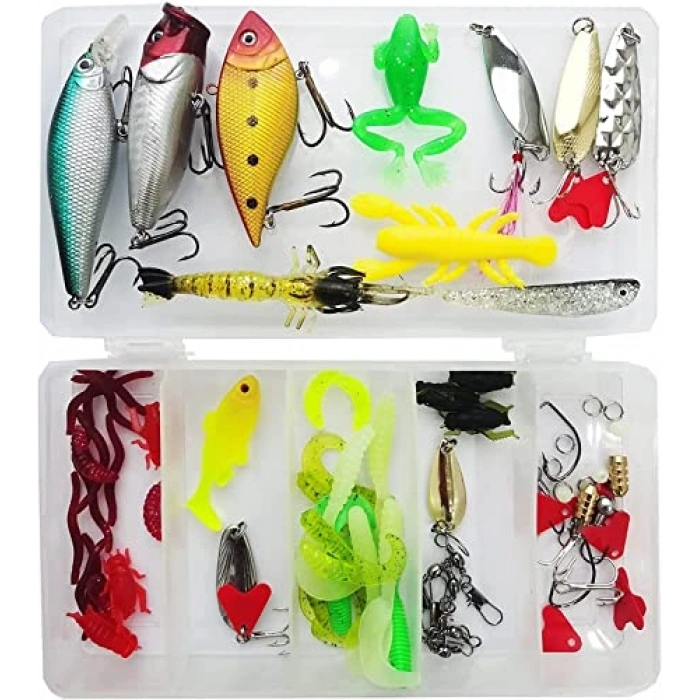 78 Parça Olta Yem ve Aksesuar Seti, Tatlı ve Tuzlu Su Uyumlu