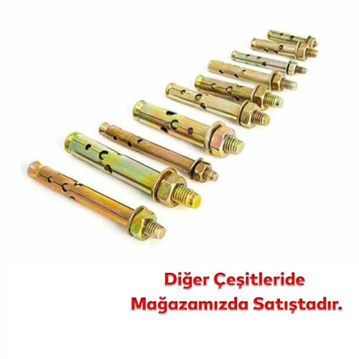 8 Adet Çelik Dübel, M10x85 mm, Raf Montajı İçin Uygun