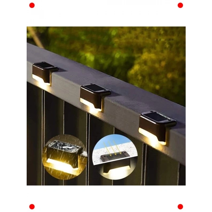 8 Adet Solar Basamak Işığı | Su Geçirmez, Gün Işığı LED