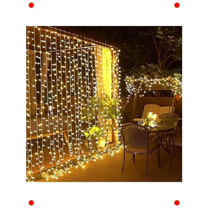 8 Fonksiyon Saçak  Süsleme 2x2 Metre - 180 Işık