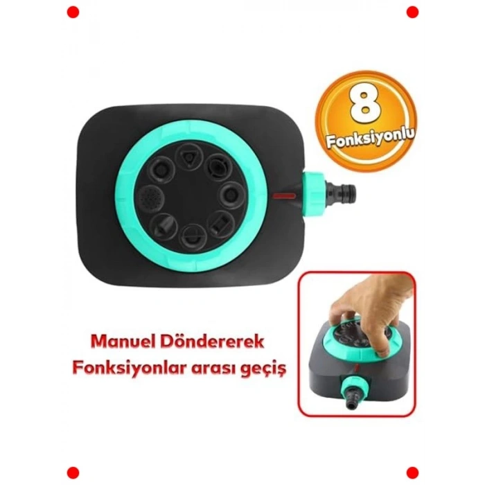 8 Fonksiyonlu Ayarlanabilir Bahçe Sulama Tabancası