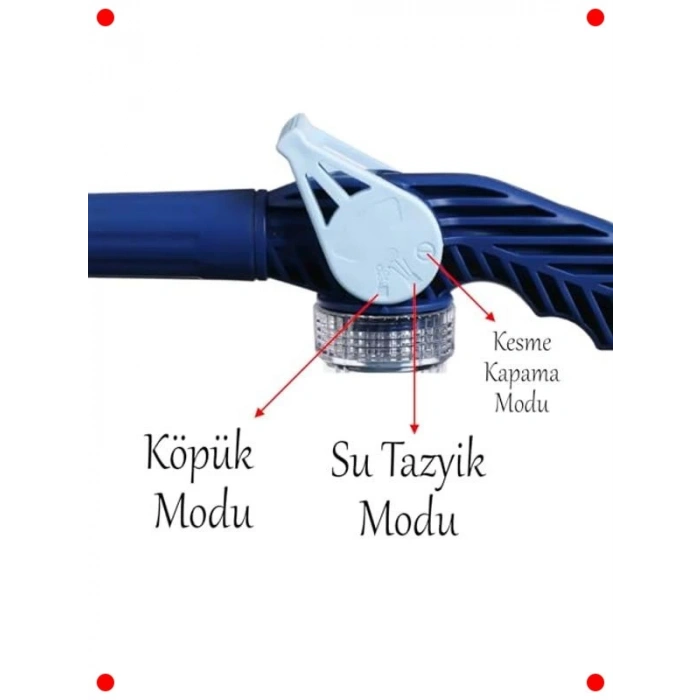 8 Fonksiyonlu Deterjan Hazneli Köpürtme Tabancası