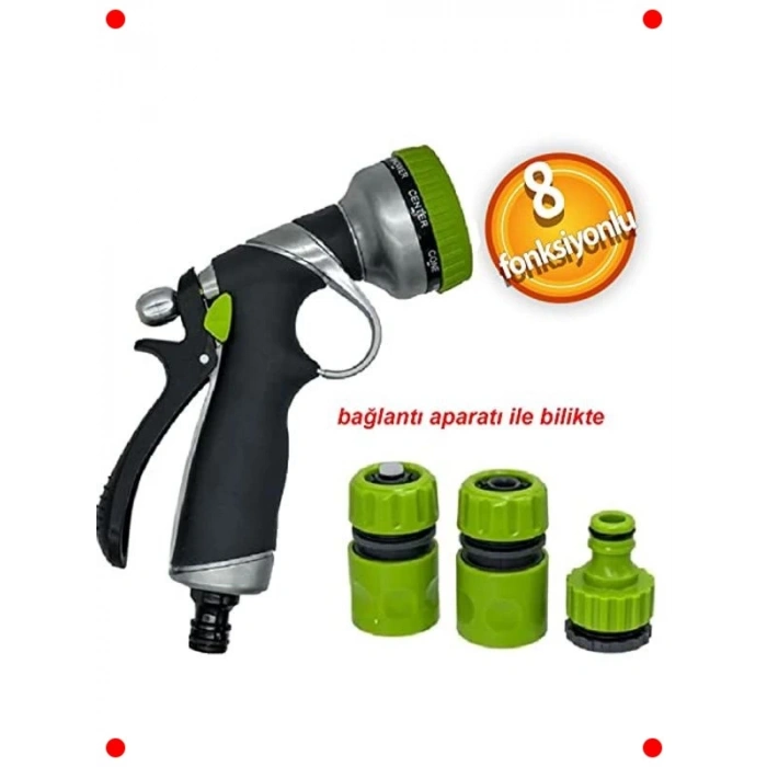 8 Fonksiyonlu Otomatik Sulama Tabancası