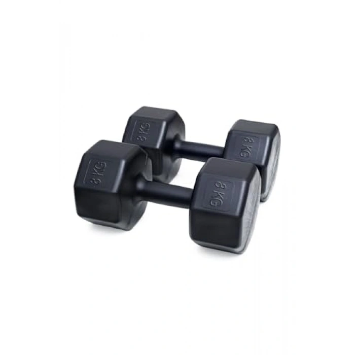 8 kg Ağırlığında 2 Adet Siyah Dambıl Seti